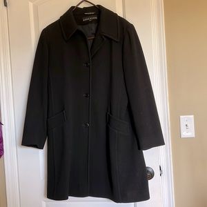 Anne Klein wool coat Size 6 Black Wool Dress Coat